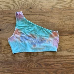 LF Emma and Sam Tie Dye One Shoulder Crop Top